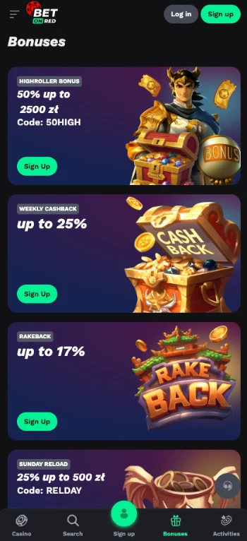 bet on red apk bonuses