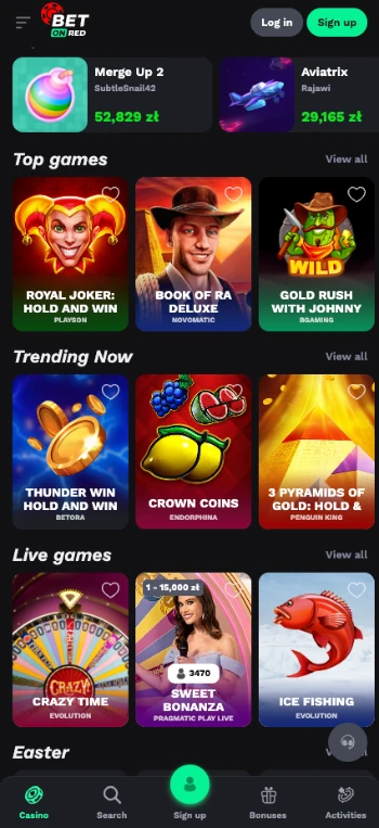 bet on red apk screen