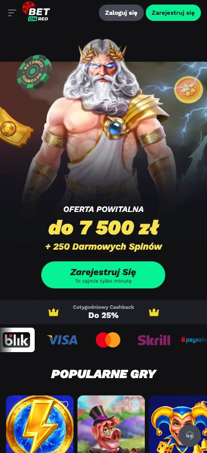 aplikacja mobilna „Bet on Red Casino”